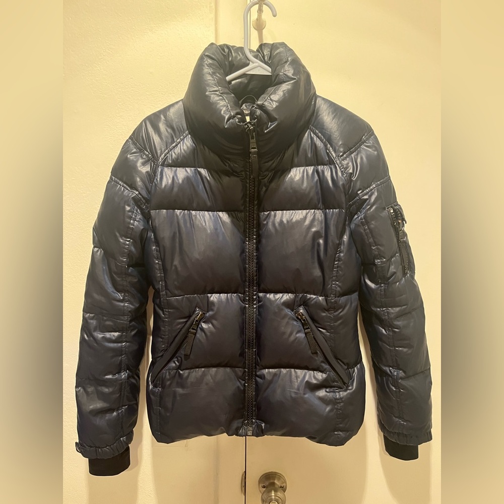 SAM. New York Puffer Jacket Size medium Midnight Freestyle Goose Down Coat blue